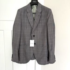 Paul Smith Fratelli Tallia Di Delfino Mohair Gray Check Sport Coat 38 NEW Blazer